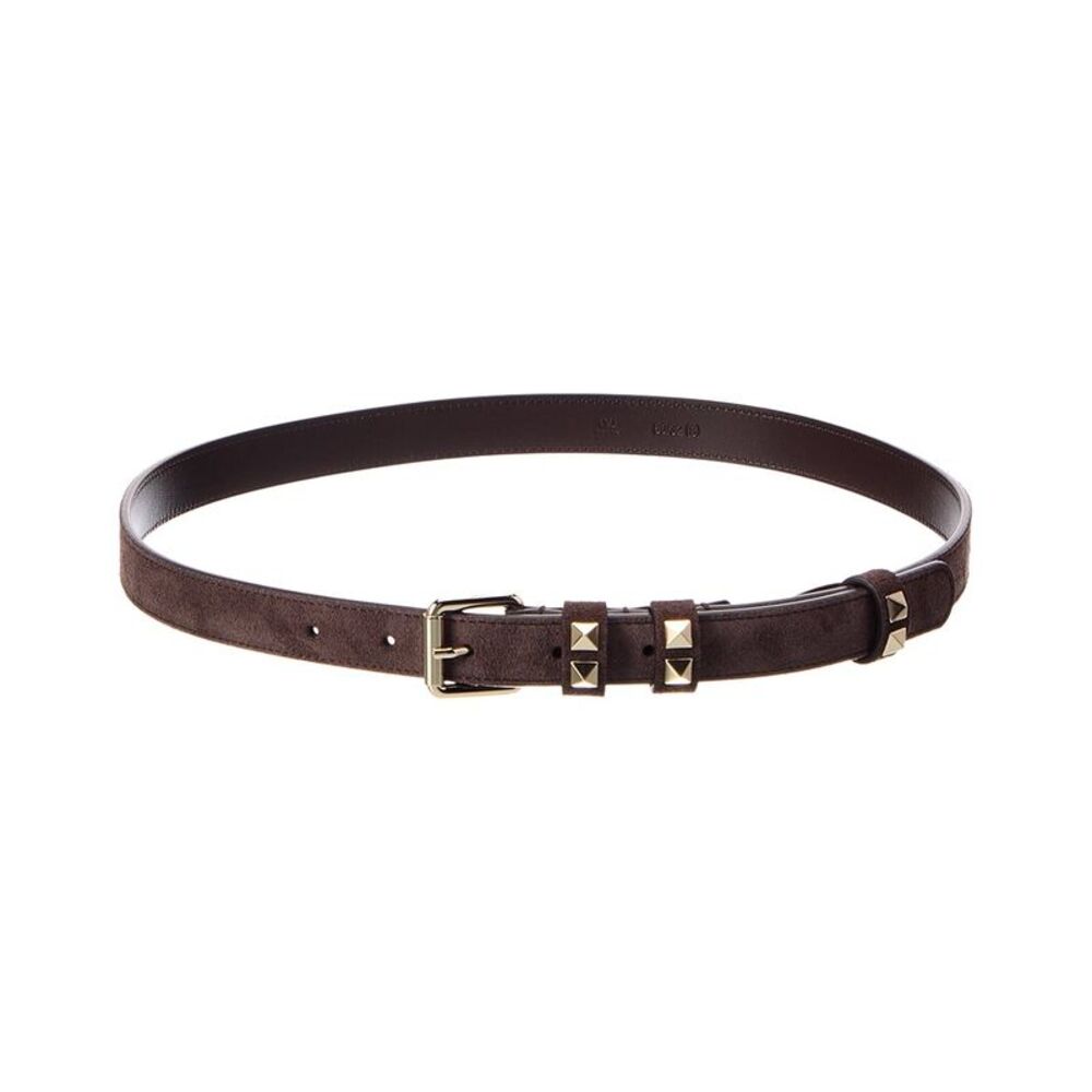 Valentino Rockstud Suede Belt, Brown
